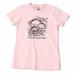 adidas Light Pink Kids Graphic Tee with Mountain & Bear Print